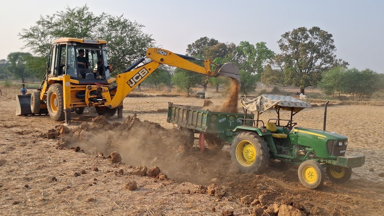 Jcb loading tractor | tractor video | tractor loading | Jcb 3dx machine ...