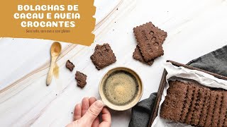 Bolachas de cacau e aveia amateigadas , sem glúten   vegan