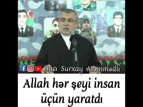 Allah hər şeyi insan üçün yaratdi. Hacı Surxay Məmmədli.