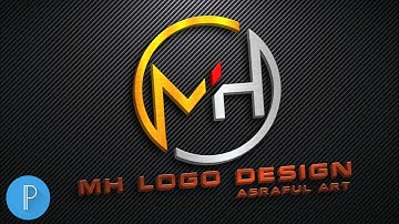 M H" 3D professional logo design on android mobile, Pixellab tutorial [ASRAFUL ART]