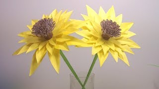 How to Make a Paper Sunflower- Look Like a True Sunflower- Jarine's Crafty Creation