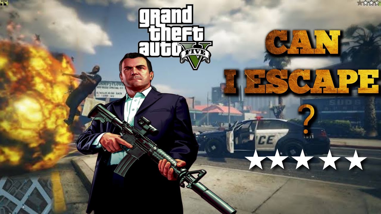 GTA V GAMEPLAY | GTA V FIVE STAR POLICE ESCAPE OR NOT . - YouTube