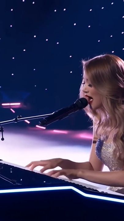 “Glamorous Night: Sexy Female Singer at Glowing Organ #SexySinger