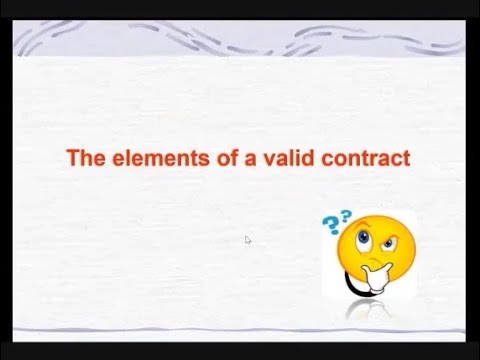 Elements of Contract