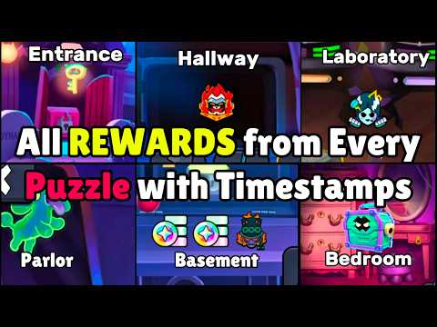 EVERY SINGLE HIDDEN Reward from all 6 puzzles with TIMESTAMPS , Findgus | Brawlstars