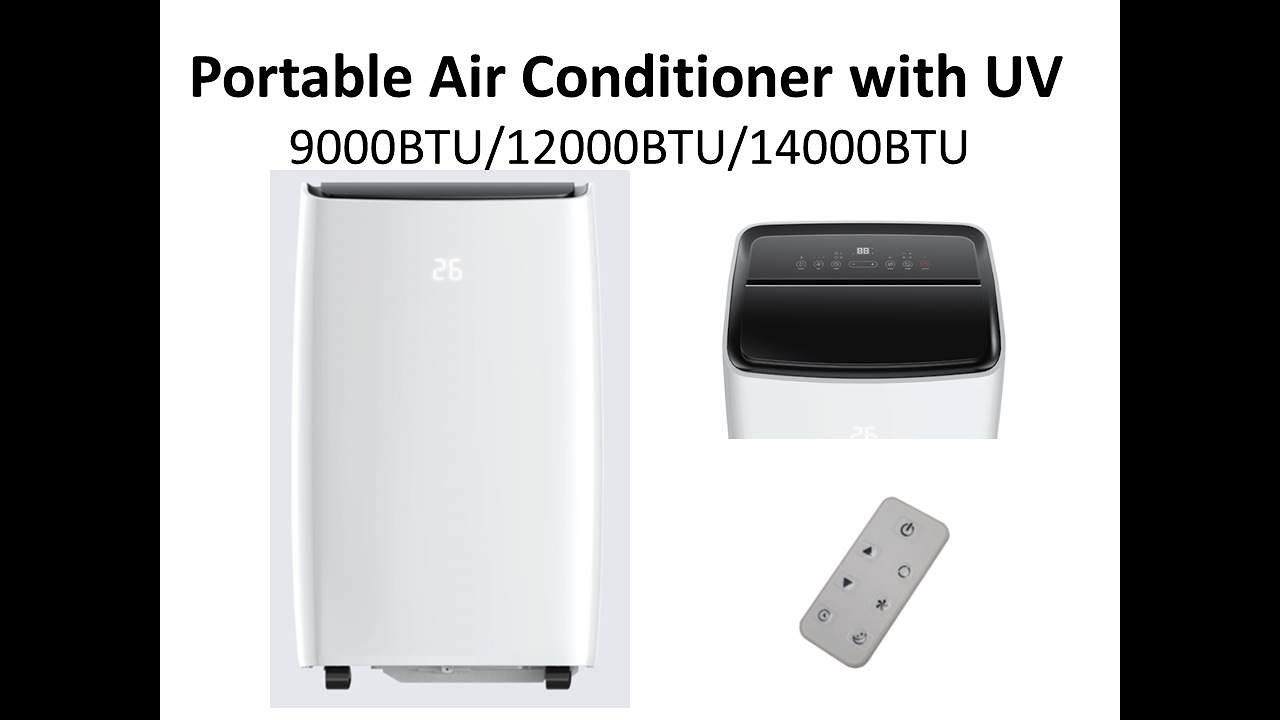 Portable Air Conditioner with UV 9000 -14000BTU Cooling/heating,fan  dehumidifying,AUTO