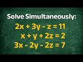 Solving Systems of 3 Equations with 3 Variables | Step-by-Step Example