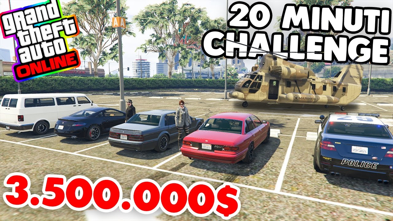 Gta 5 ITA - 20 minuti Challenge (3.500.000$ in palio!!) giochi uniti