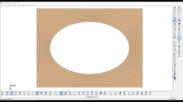 Quad Mesh for a plate with an elliptical hole (2nd attempt)
