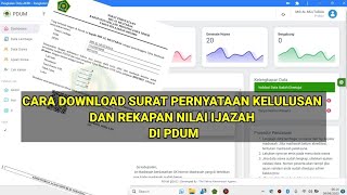 CARA DOWNLOAD SURAT PERNYATAAN KELULUSAN DAN REKAPAN NILAI IJAZAH DI PDUM 2023