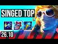 SINGED vs DR. MUNDO (TOP) | 42K damage | EUW Challenger | 26.10