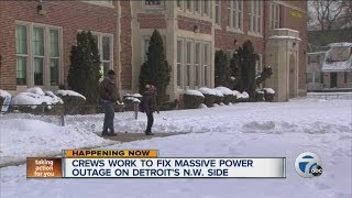 Crews work to fix massive power outage in Detroit
