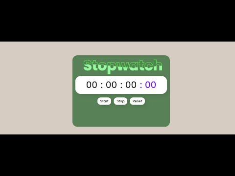 Stopwatch In Web Development