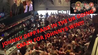 UK Fans  GOING CRAZY Celebrate Johnny Depps WIN in the Pub