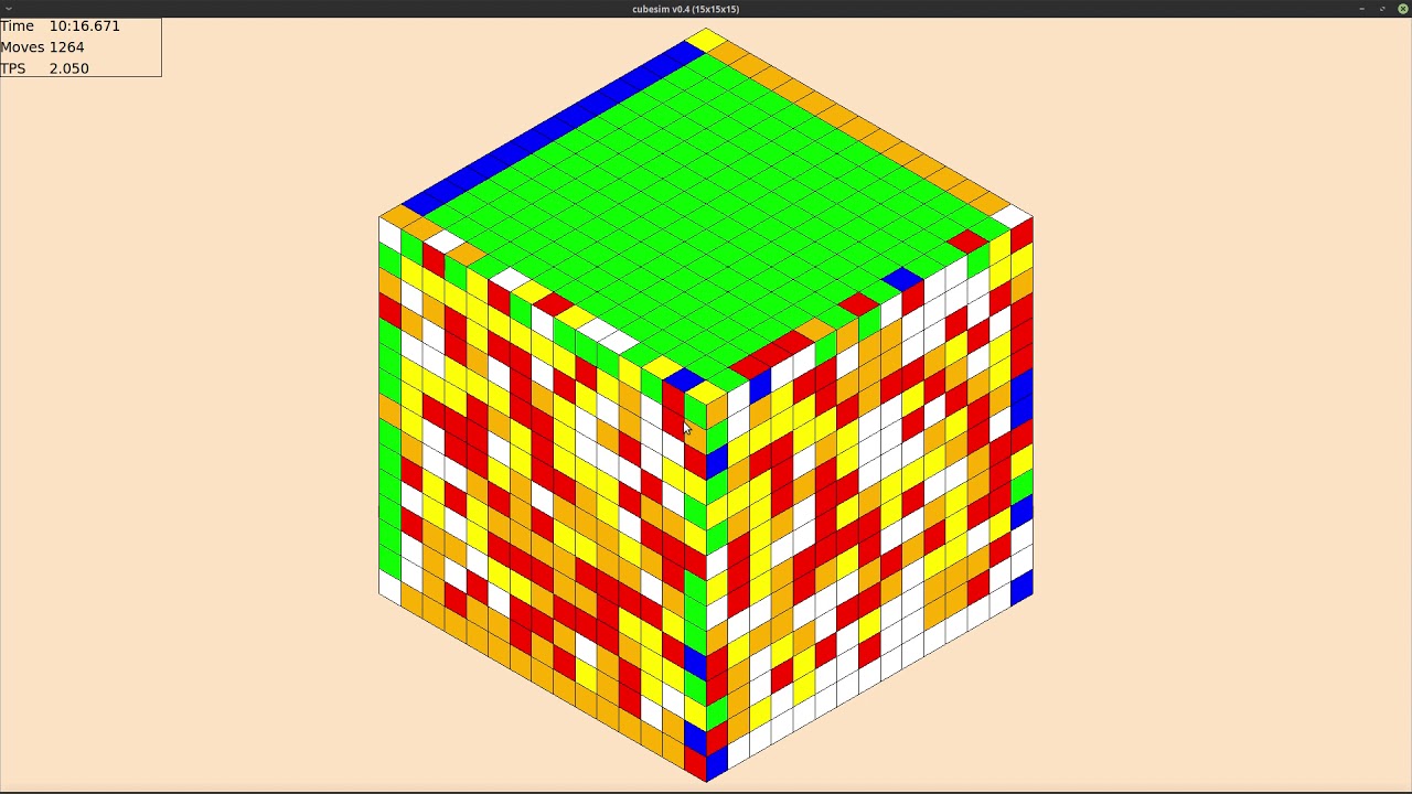 15x15 Rubik's cube in 2223.273 YouTube