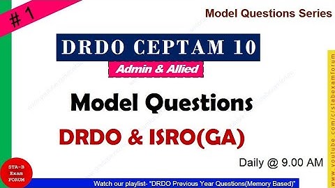 DRDO Admin Security Stores Assistant Fireman Steno | Model questions | DRDO & ISRO