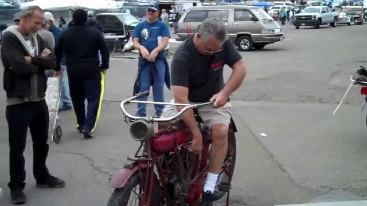 1913 Indian Motorcycle Twin Cyclinder Single Speed - YouTube