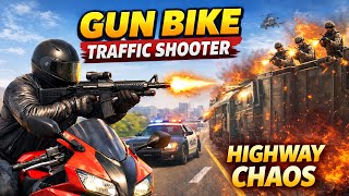 Gun Bike Traffic Shooter 🔫 | Levels 6–10 Gameplay | Helicopter Attacks & Police Chase screenshot 2
