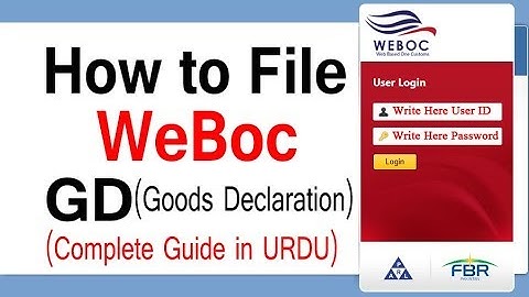 Weboc GD Filing Procedure | How to create WeBoc GD in Pakistan