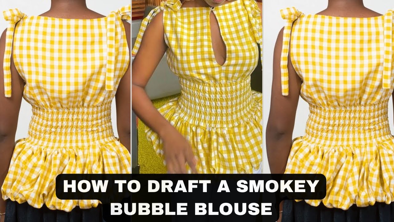 FOXEY - FOXEY 2018年 Balloon Blouse 38 How to draft and cut a Shirred Bubble (Balloon) Blouse with a
