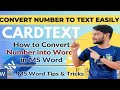 How to Convert Number to Words in MS Word | Cardtext Formula in MS Word | Convert Numbers to Words