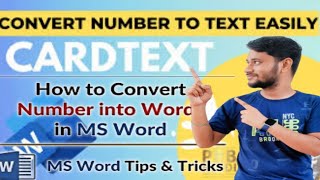 How to Convert Number to Words in MS Word Cardtext Formula in MS Word Convert Numbers to Words