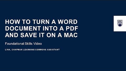 How to Save a Word Doc as a PDF on Mac | Foundational Skills Video