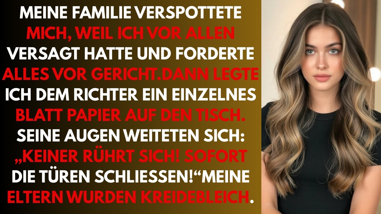 Meine Familie forderte vor Gericht alles Mögliche  dann übergab ich dem Richter ein Blatt Papier.Das