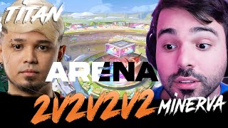 MINERVA  e  TITAN jogam ARENA DO LOL (2v2v2v2) @cortesdominerva @TitaNLoL