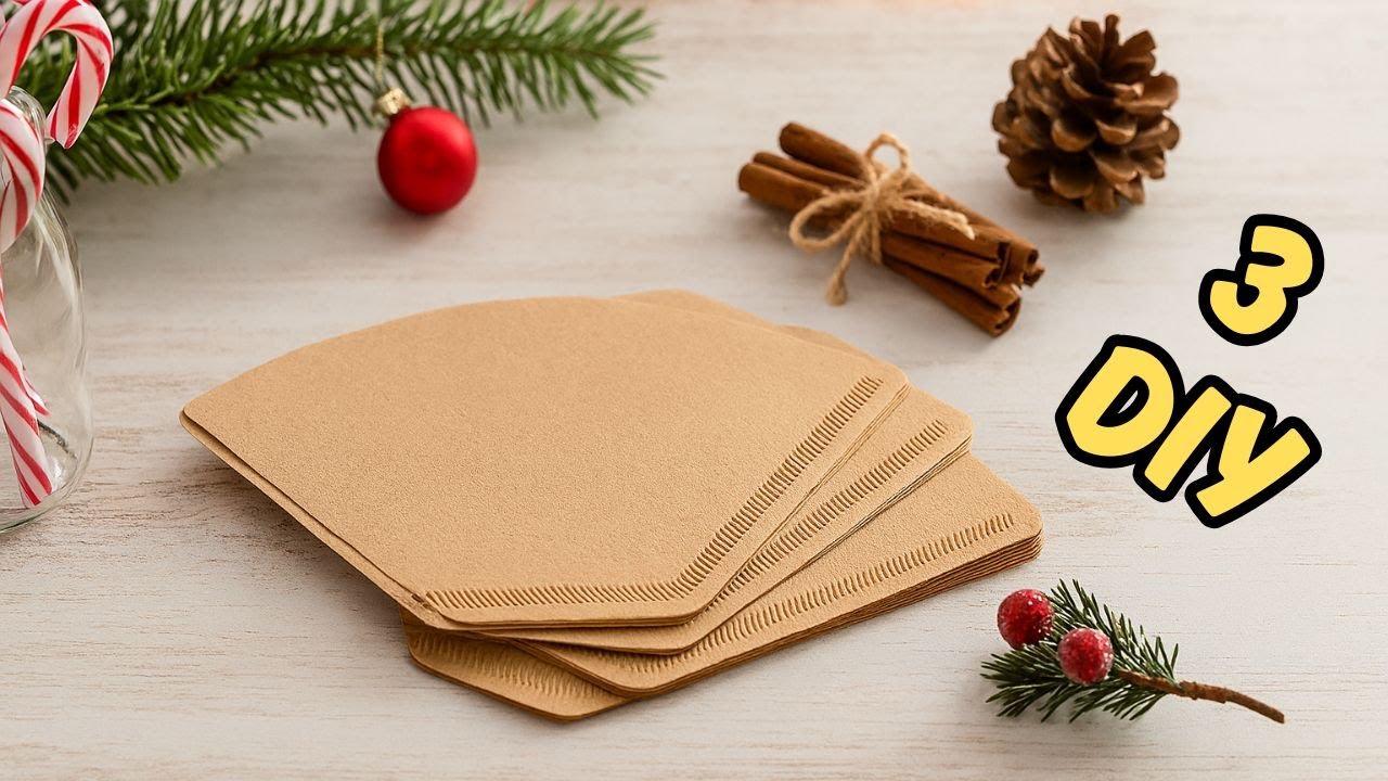 You Can Make It in 5 Minutes 🤩 3 Easy Christmas Crafts from Coffee Filters 🎄 Handmade DIY Ideas