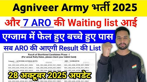 Agniveer Army waiting List 2025 | Agniveer Result Waiting List 2025