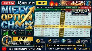 🔴 LIVE | Nifty 50 Option Chain Analysis | Expiry 1st Day, OI Buildup + PCR + SR Levels | 18-06-2026