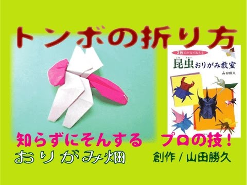 昆虫折り紙の折り方トンボの作り方 創作 Origami Dragonfly Youtube