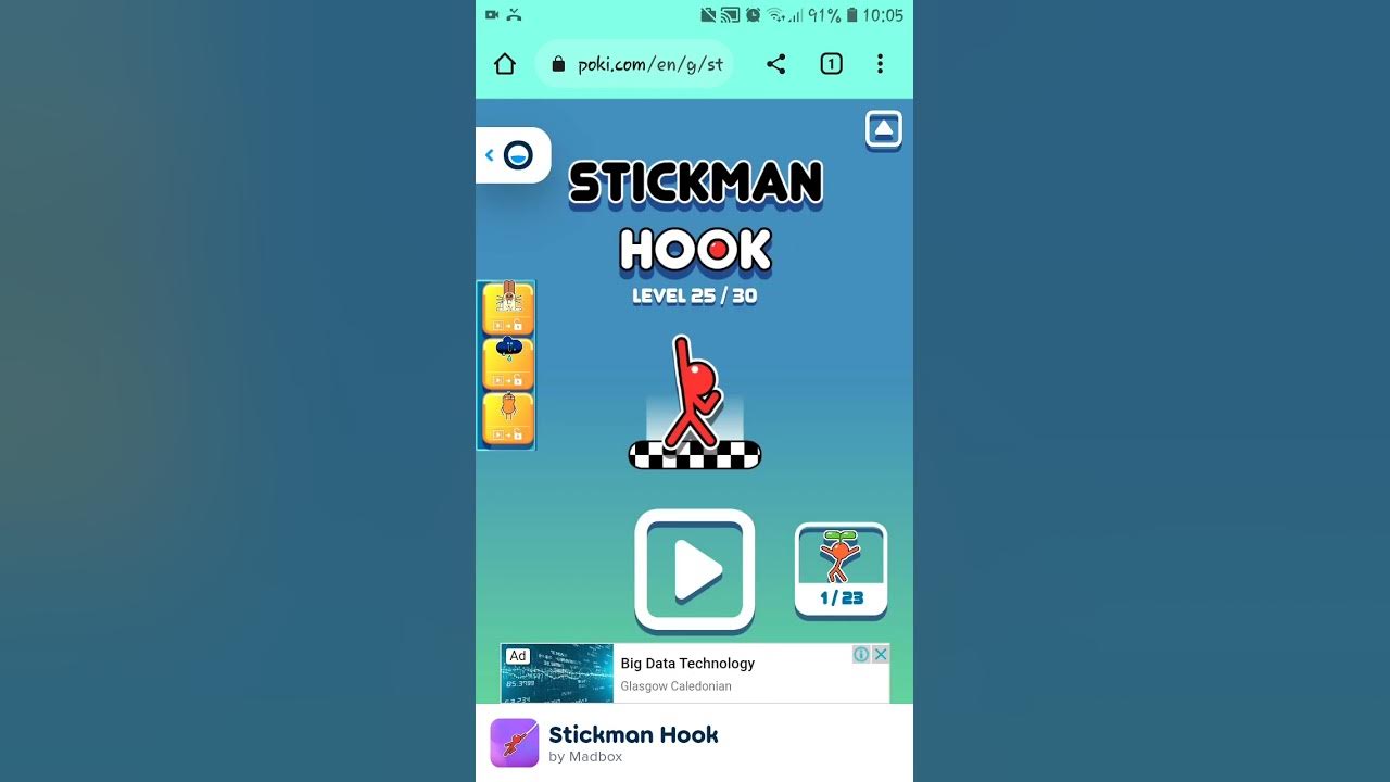 Stickman Hook level 20 to 31 