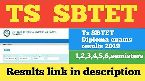 Ts Sbtet diploma 2019 exams results Released  //Ts Sbtet results //SyR Education