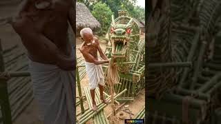 This old man Built a moving Train Using Only Bamboo 😱🔥 l Real village Genius #shorts  #handmade #al