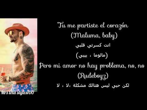 Corazon Maluma Ft Nego Do Borel مترجمة مع الكلمات Youtube