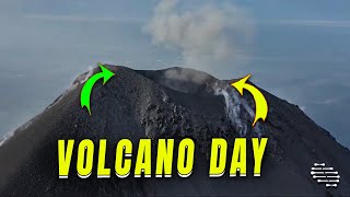 Aerial Footage of Fuego Volcano During Daylight