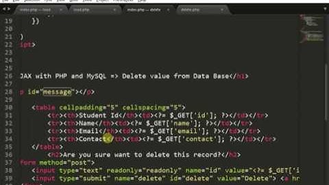 Delete Data from MySQL Database using jQuery + AJAX + PHP