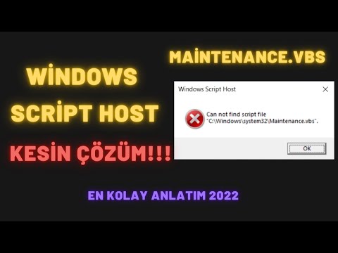 WİNDOWS SCRİPT HOST HATASI ( MAİNTENENCE.VBS) KESİN ÇÖZÜM 2022