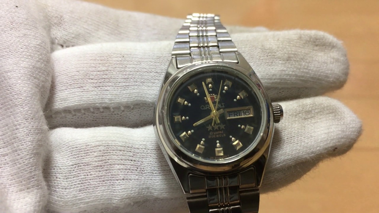ORIENT CRYSTAL スリースター 21JEWELS 自動巻 腕時計 - YouTube