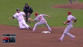 STL@MIL: Molina fires to second, nails Lucroy screenshot 3