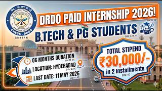 DRDO CHESS Paid Internship 2026 || Government Certificate &amp; Stipend | Form Fill-up Process #drdo #yt