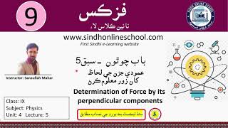 Determination of force by its perpendicular Components| Physics Class 9 | Chapter 4| Lecture 5 | SOS