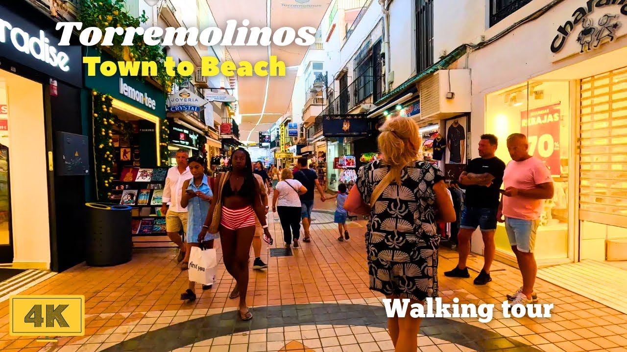 Torremolinos 🇪🇸 Town to Beach Summer 2025 | 4K walking tour Spain