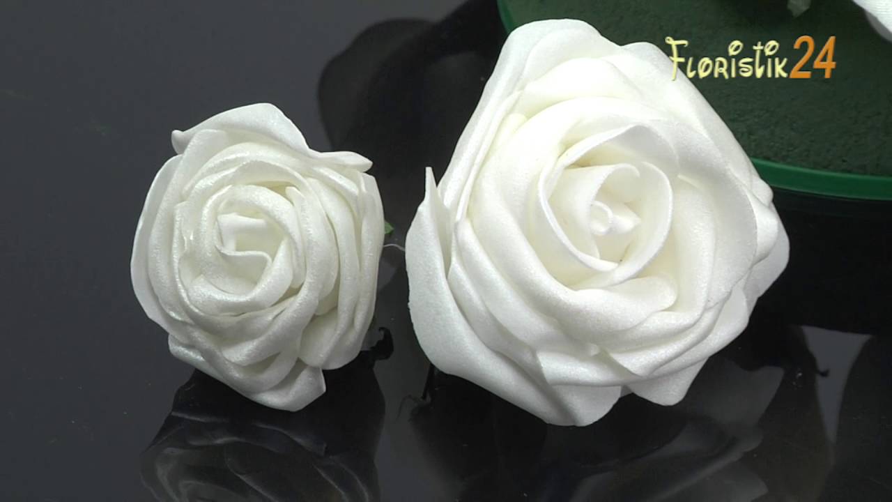 9 x künstliche Rose Foamrose 9tlg Set Schaumrose Kunstblume weiß 43002-19 F1 