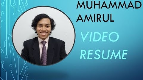 Video Resume Toyota Young Graduate Trainee (TYGT) - UMW Toyota Motor (Muhammad Amirul).