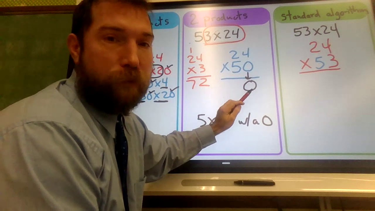 Mr. Flaherty: Connect Partial Products to Standard Algorithm - YouTube