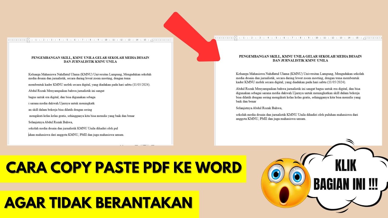 Cara Agar Copy Paste Teks PDF Ke Word Agar Tidak Berantakan - YouTube