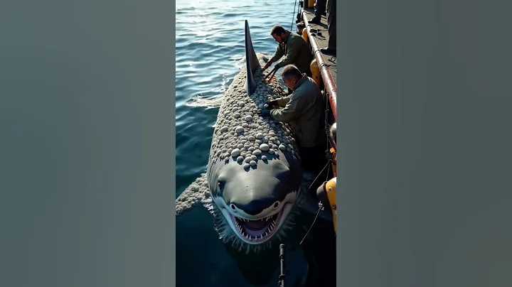 removing barnacles from a shark